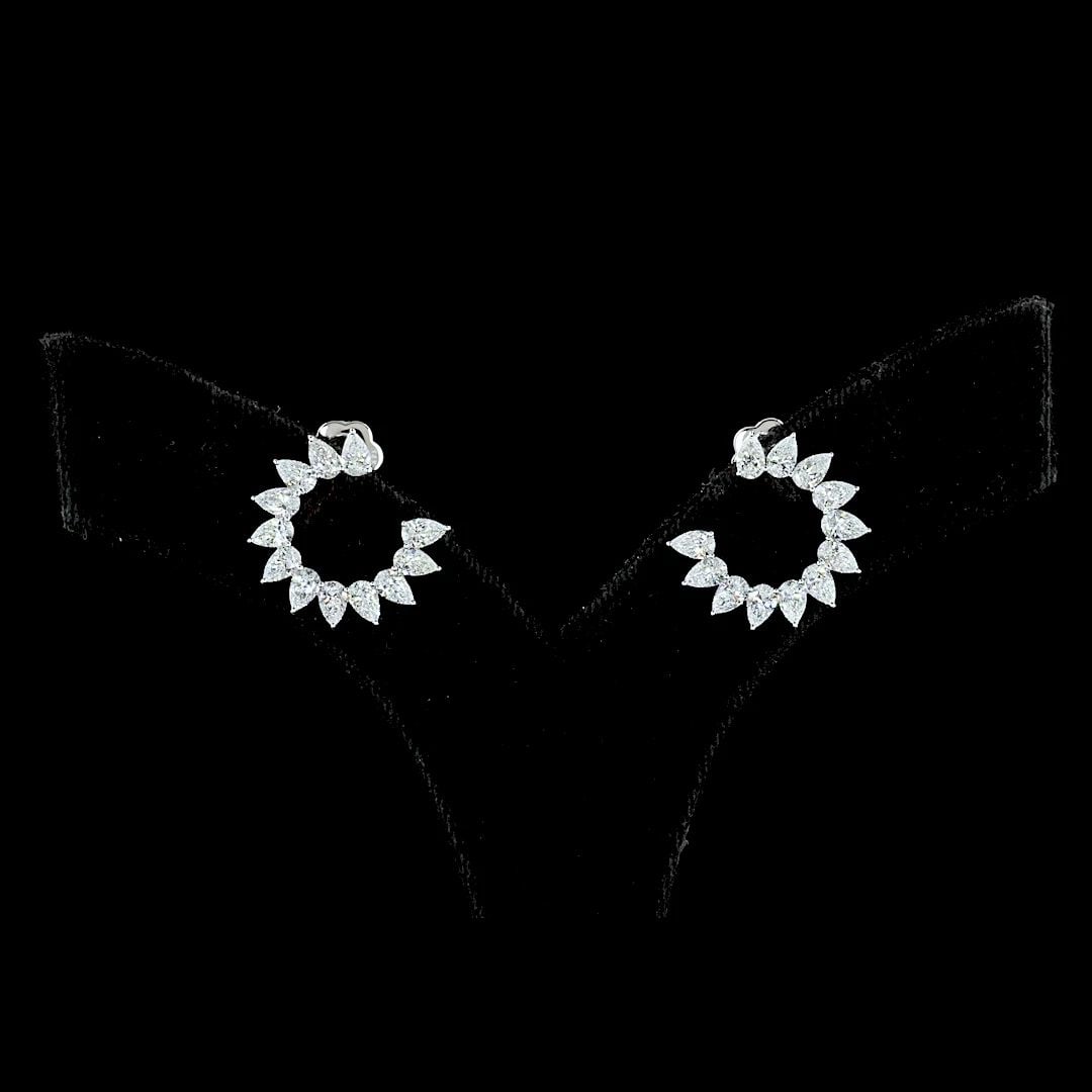 LAB-GROWN 2.75 CARAT PEAR F-VS1 DIAMOND 14K WHITE GOLD SPECIAL EARRINGS (1 of 2)