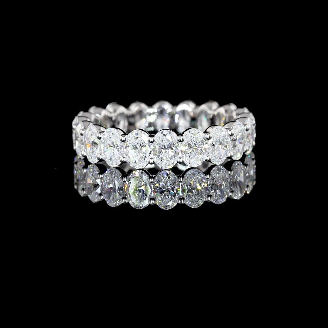 LAB-GROWN 2.95 CARAT OVAL E-VS DIAMOND 14K WG ETERNITY BAND ETERNITY BAND RING (1 of 2)