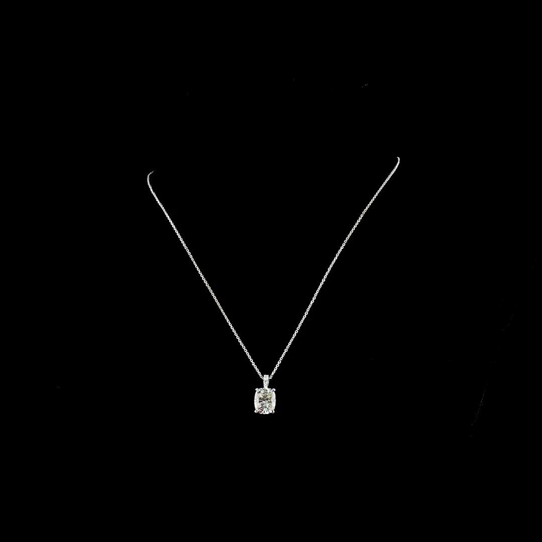 LAB-GROWN 3.49 CARAT CUSHION BRILLIANT I-SI1 DIAMOND 14K WHITE GOLD PENDANT PEND: LAB-GROWN 3.49 CARAT CUSHION BRILLIANT I-SI1 DIAMOND 14K WHITE GOLD PENDANT PEND Title: High-quality Brand-New Echo Friendly Elegant Lab-Grown 3.49 Carat Cushion Brilliant I-SI1 Diamond 14K White Gold