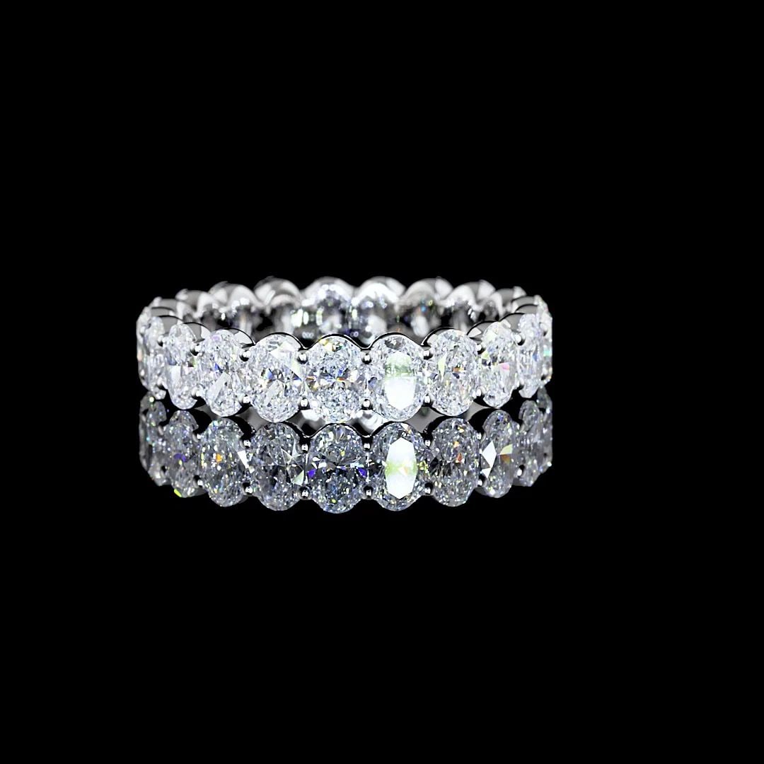LAB-GROWN 2.95 CARAT OVAL E-VS DIAMOND 14K WHITE GOLD ETERNITY BAND ETERNITY BAN: LAB-GROWN 2.95 CARAT OVAL E-VS DIAMOND 14K WHITE GOLD ETERNITY BAND ETERNITY BAN Title: High-quality Brand-New Echo Friendly Elegant Lab-Grown 2.95 Carat Oval E-VS Diamond 14K White Gold Eternity Band