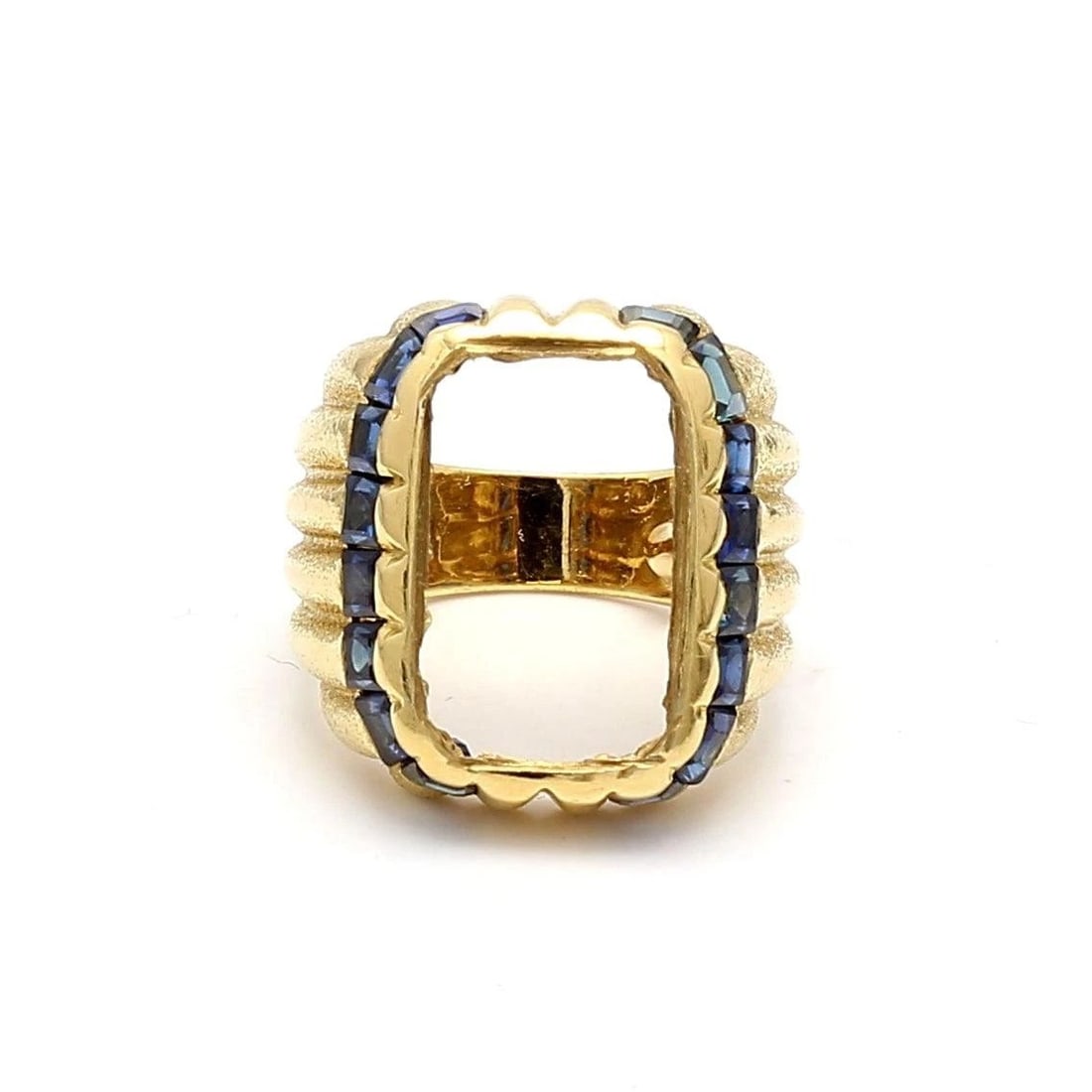 2.00 CARAT PRINCESS CUT SAPPHIRE 18 KARAT YELLOW GOLD SEMI MOUNT RING (1 of 2)