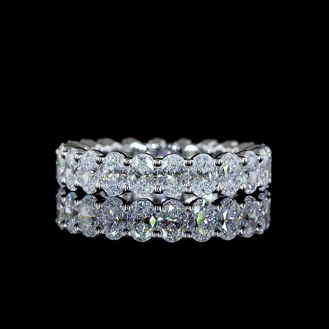 LAB-GROWN 2.97 CARAT OVAL E-VS DIAMOND 18K WHITE GOLD ETERNITY BAND ETERNITY BAN: LAB-GROWN 2.97 CARAT OVAL E-VS DIAMOND 18K WHITE GOLD ETERNITY BAND ETERNITY BAN Title: High-quality Brand-New Echo Friendly Elegant Lab-Grown 2.97 Carat Oval E-VS Diamond 18K White Gold Eternity Band