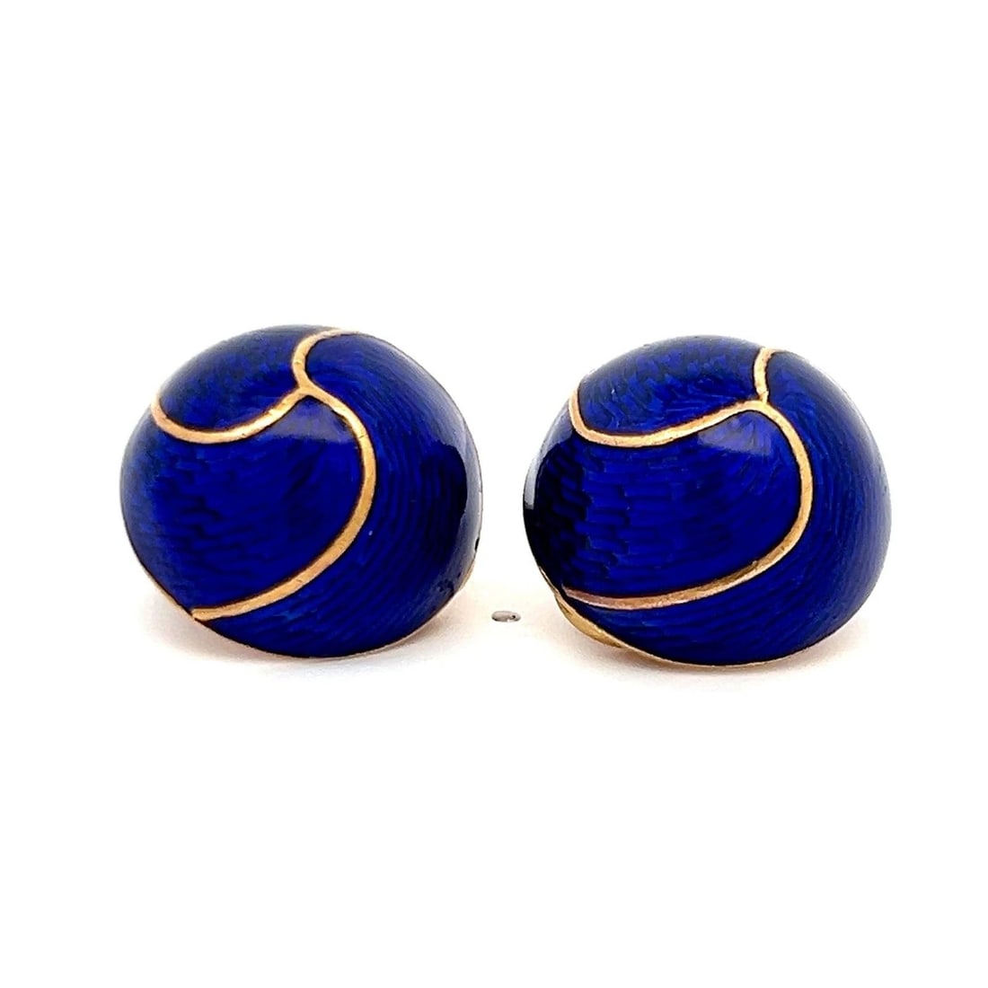 VINTAGE 15.90 GRAMS ENAMEL 18 KARAT YELLOW GOLD CLIP ON EARRINGS (1 of 2)