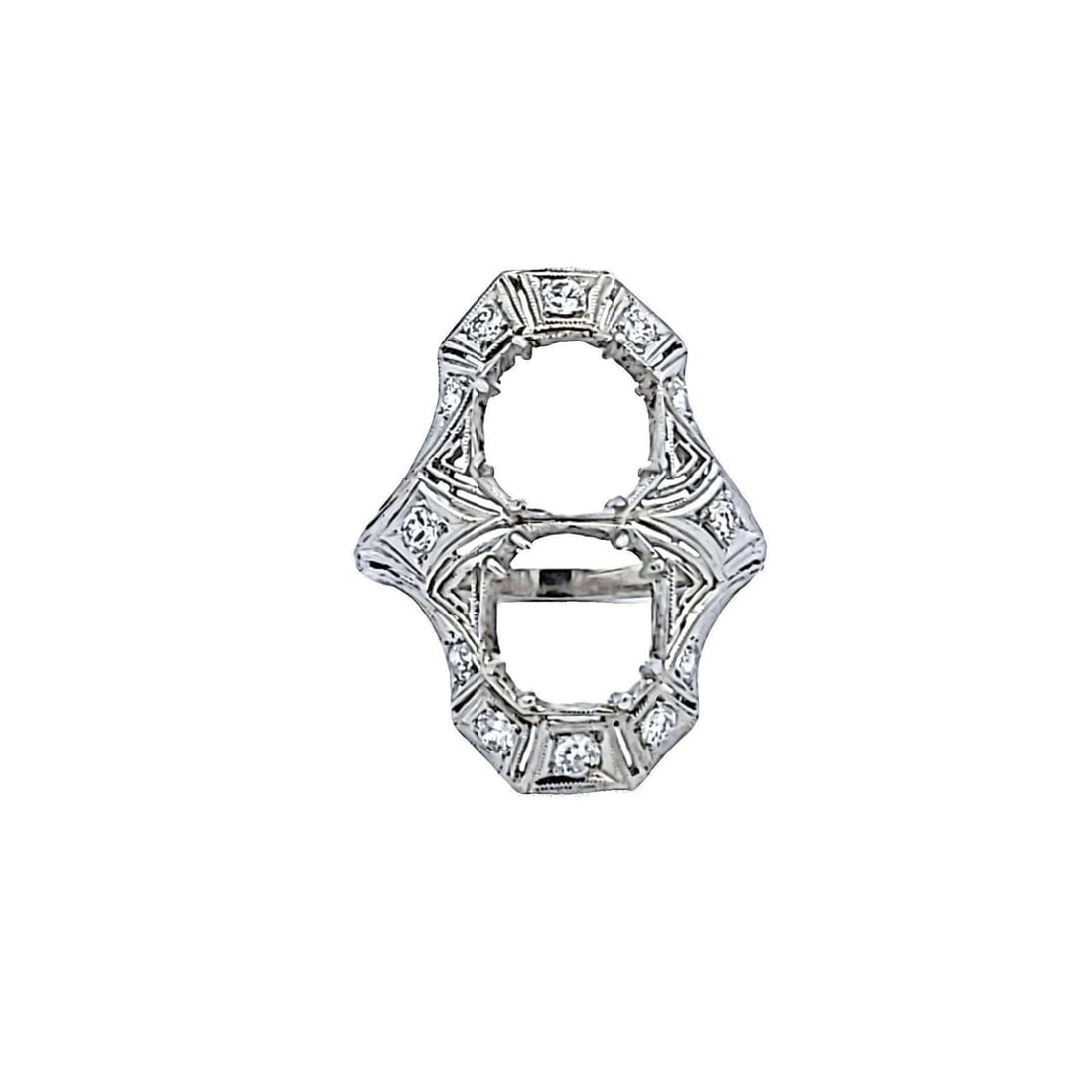 0.84 CARAT ROUND BRILLIANT F SI1 DIAMOND PLATINUM SEMI MOUNT RING (1 of 2)