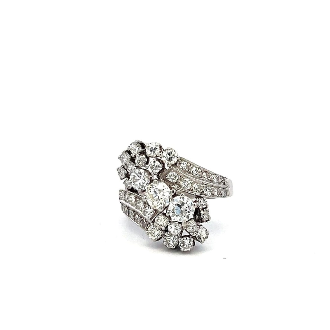 1.60 CARAT CIRCULAR BRILLIANT CUT I SI DIAMOND PLATINUM THREE-STONE RING (1 of 2)
