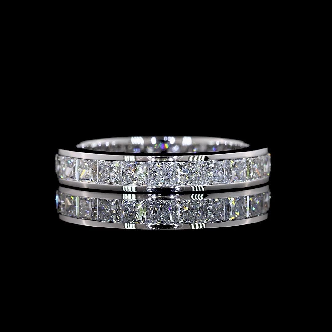 LAB-GROWN 2.51 CARAT PRINCESS E-VS DIAMOND 14K WHITE GOLD ETERNITY BAND ETERNITY (1 of 2)