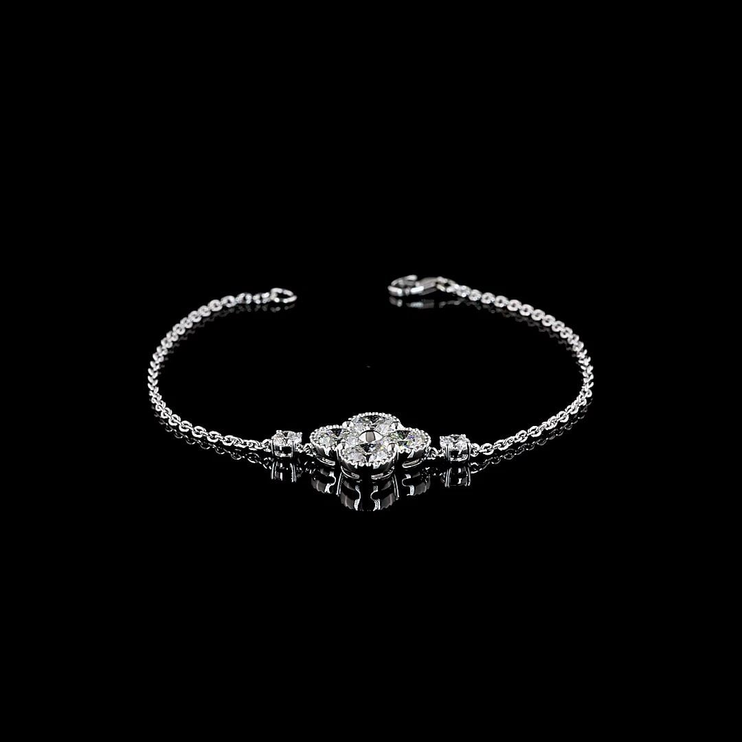 LAB-GROWN 3.07 CARAT ROUND E-VS DIAMOND 14K WHITE GOLD SPECIAL BRACELET: LAB-GROWN 3.07 CARAT ROUND E-VS DIAMOND 14K WHITE GOLD SPECIAL BRACELET Title: High-quality Brand-New Echo Friendly Elegant Lab-Grown 3.07 Carat Round E-VS Diamond 14K White Gold Special Bracelet Vide