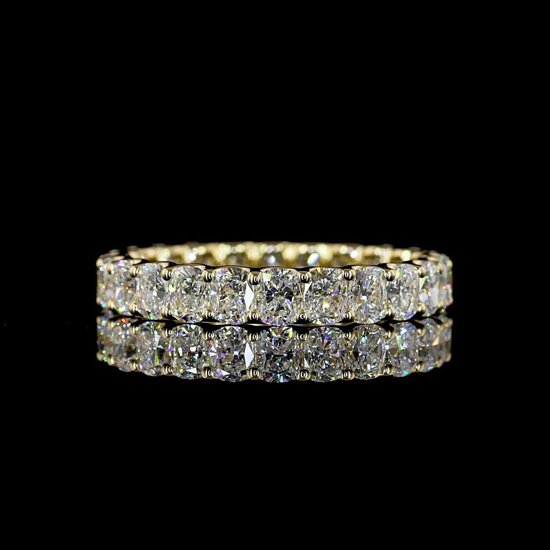 LAB-GROWN 2.93 CARAT CUSHION BRILLIANT E-VS DIAMOND 14K YELLOW GOLD ETERNITY BAN: LAB-GROWN 2.93 CARAT CUSHION BRILLIANT E-VS DIAMOND 14K YELLOW GOLD ETERNITY BAN Title: High-quality Brand-New Echo Friendly Elegant Lab-Grown 2.93 Carat Cushion Brilliant E-VS Diamond 14K Yellow Gold