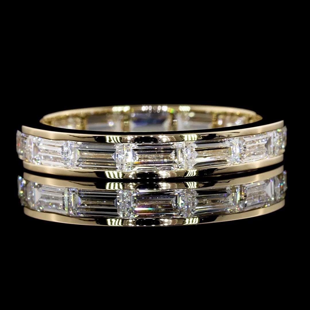 LAB-GROWN 1.81 CARAT BAGUETTE E-VS DIAMOND 14K YELLOW GOLD ETERNITY BAND ETERNIT: LAB-GROWN 1.81 CARAT BAGUETTE E-VS DIAMOND 14K YELLOW GOLD ETERNITY BAND ETERNIT Title: High-quality Brand-New Echo Friendly Elegant Lab-Grown 1.81 Carat Baguette E-VS Diamond 14K Yellow Gold Eternity