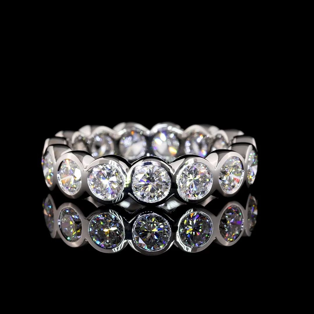 LAB-GROWN 3 CARAT ROUND F-VS2 DIAMOND 14K WHITE GOLD ETERNITY BAND ETERNITY BAND: LAB-GROWN 3 CARAT ROUND F-VS2 DIAMOND 14K WHITE GOLD ETERNITY BAND ETERNITY BAND Title: High-quality Brand-New Echo Friendly Elegant Lab-Grown 3 Carat Round F-VS2 Diamond 14K White Gold Eternity Band