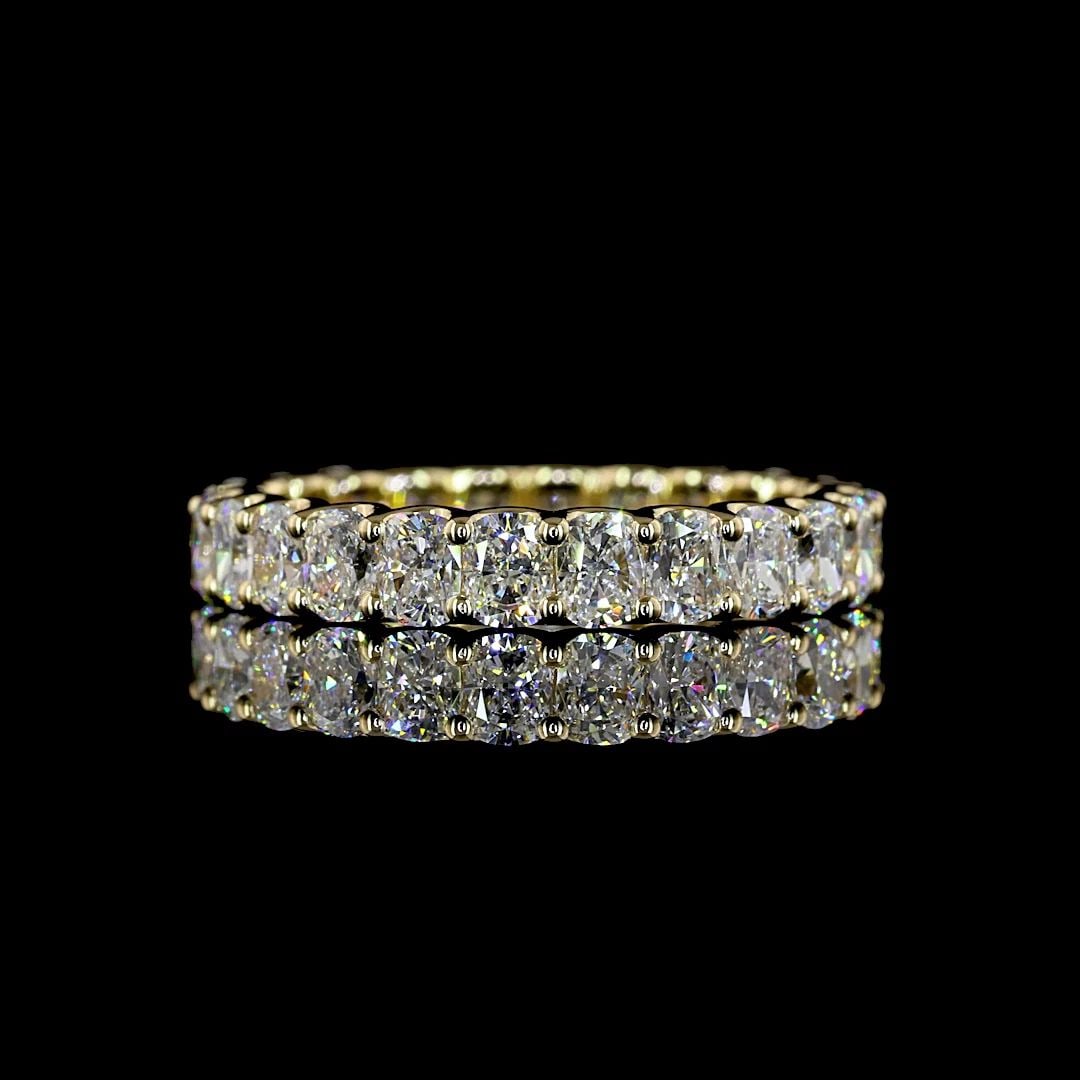 LAB-GROWN 2.77 CARAT CUSHION BRILLIANT E-VS DIAMOND 14K YELLOW GOLD ETERNITY BAN: LAB-GROWN 2.77 CARAT CUSHION BRILLIANT E-VS DIAMOND 14K YELLOW GOLD ETERNITY BAN Title: High-quality Brand-New Echo Friendly Elegant Lab-Grown 2.77 Carat Cushion Brilliant E-VS Diamond 14K Yellow Gold