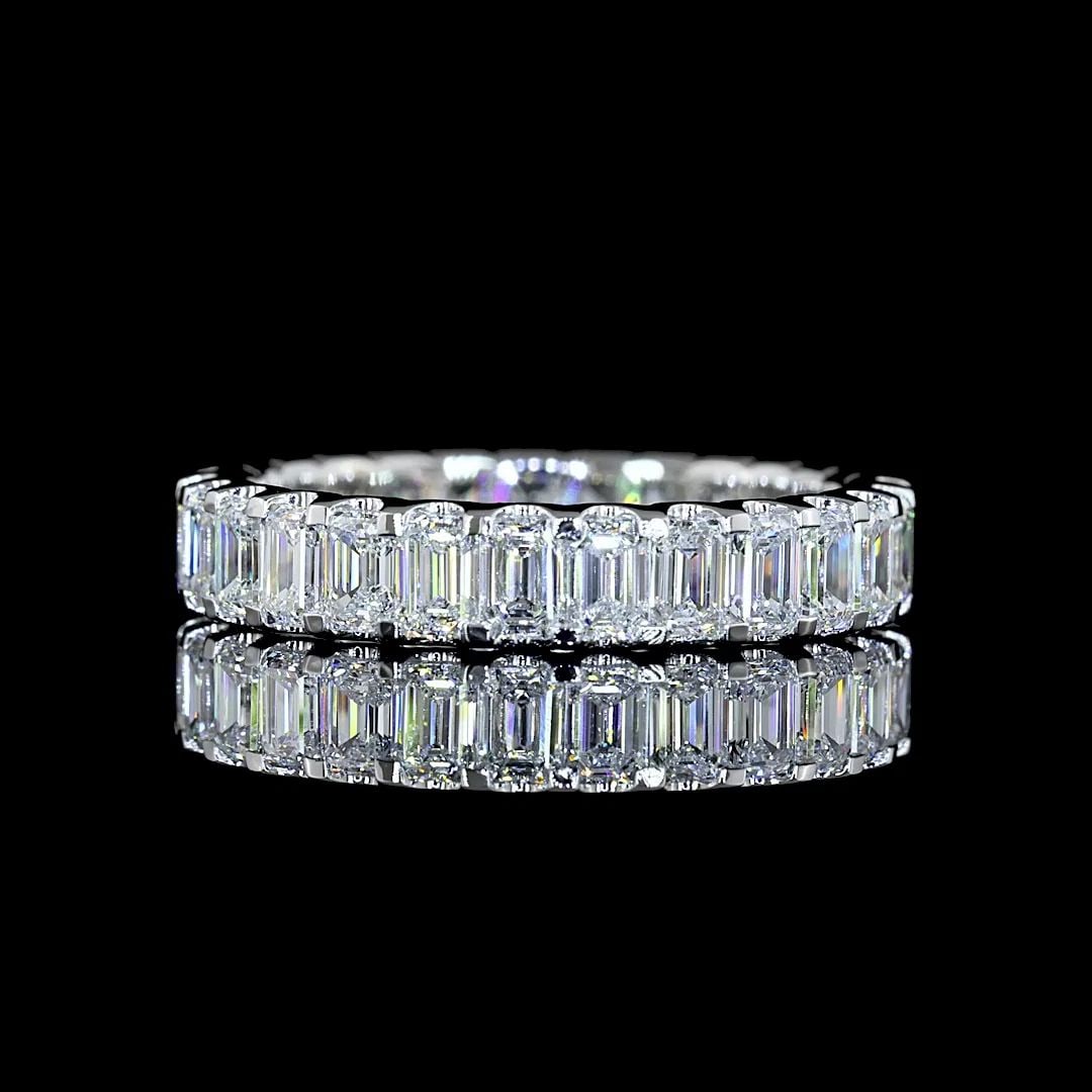 LAB-GROWN 2.62 CARAT EMERALD E-VS DIAMOND 14K WHITE GOLD ETERNITY BAND ETERNITY: LAB-GROWN 2.62 CARAT EMERALD E-VS DIAMOND 14K WHITE GOLD ETERNITY BAND ETERNITY Title: High-quality Brand-New Echo Friendly Elegant Lab-Grown 2.62 Carat Emerald E-VS Diamond 14K White Gold Eternity Ba