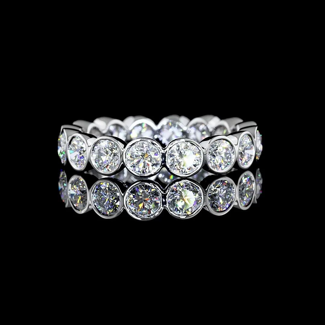 LAB-GROWN 2.61 CARAT ROUND E-VS1 DIAMOND PLATINUM ETERNITY BAND ETERNITY BAND (1 of 2)