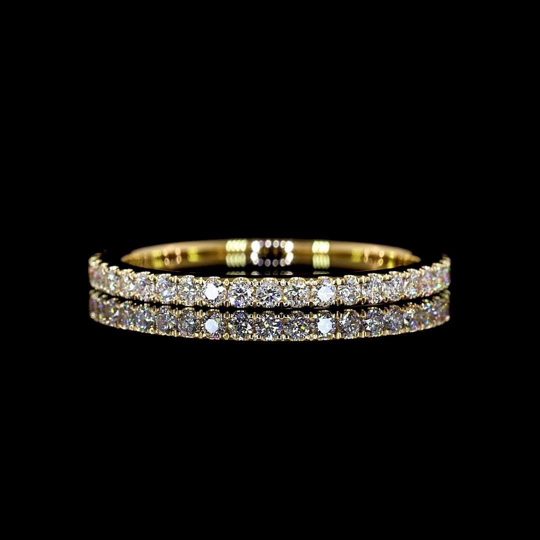 LAB-GROWN 2.63 CARAT EMERALD E-VS DIAMOND 14K YELLOW GOLD 3/4 BAND ETERNITY BAND (1 of 2)