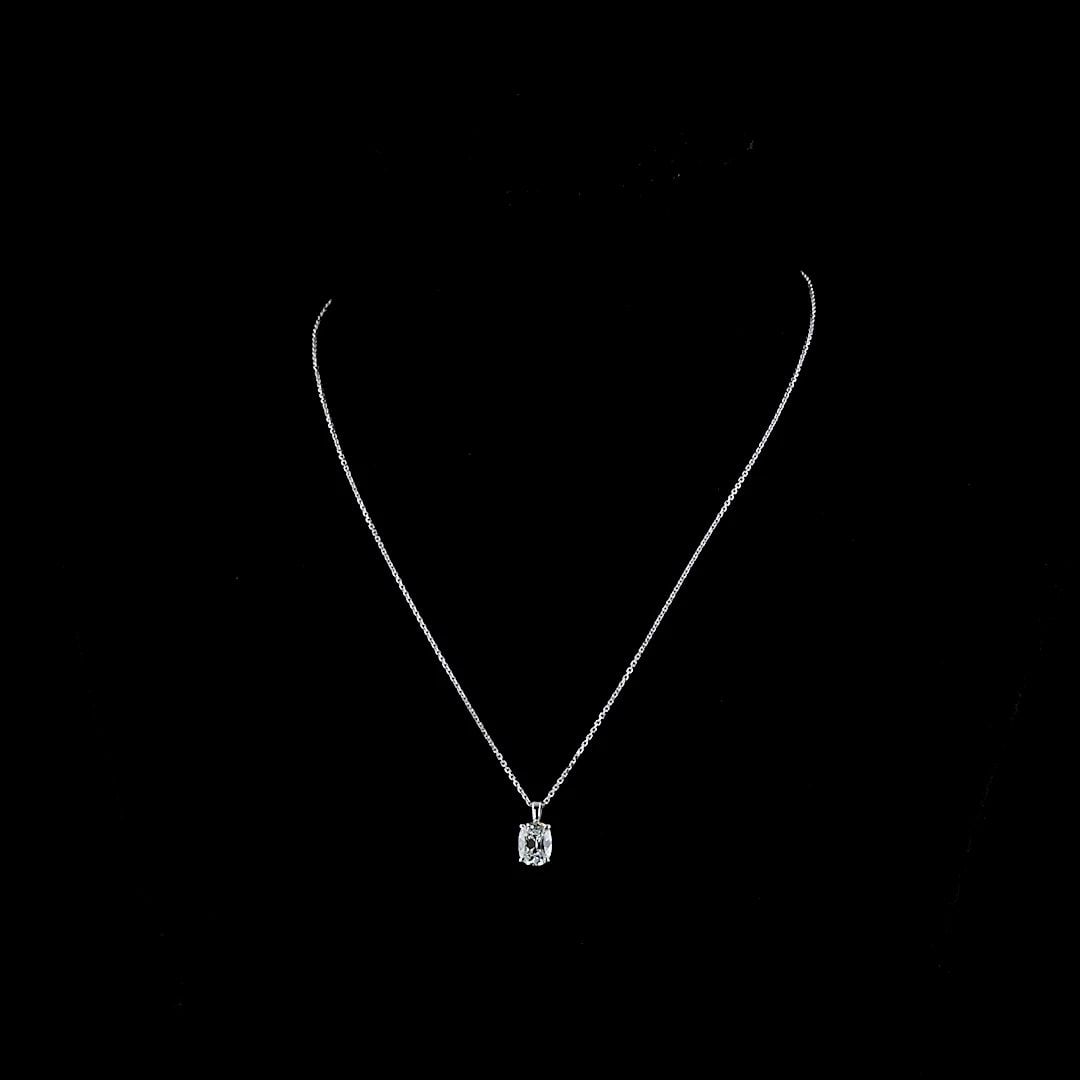 LAB-GROWN 1.58 CARAT ANTIQUE CUSHION G-VS1 DIAMOND 14K WHITE GOLD SOLITAIRE PEND: LAB-GROWN 1.58 CARAT ANTIQUE CUSHION G-VS1 DIAMOND 14K WHITE GOLD SOLITAIRE PEND Title: High-quality Brand-New Echo Friendly Elegant Lab-Grown 1.58 Carat Antique Cushion G-VS1 Diamond 14K White Gold S