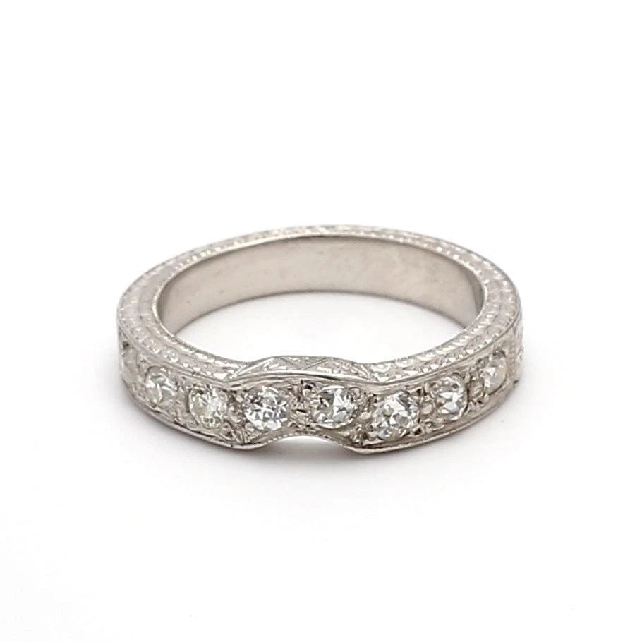 0.90 CARAT ROUND BRILLIANT I VS1 DIAMOND WHITE PLATINUM BAND RING (1 of 2)