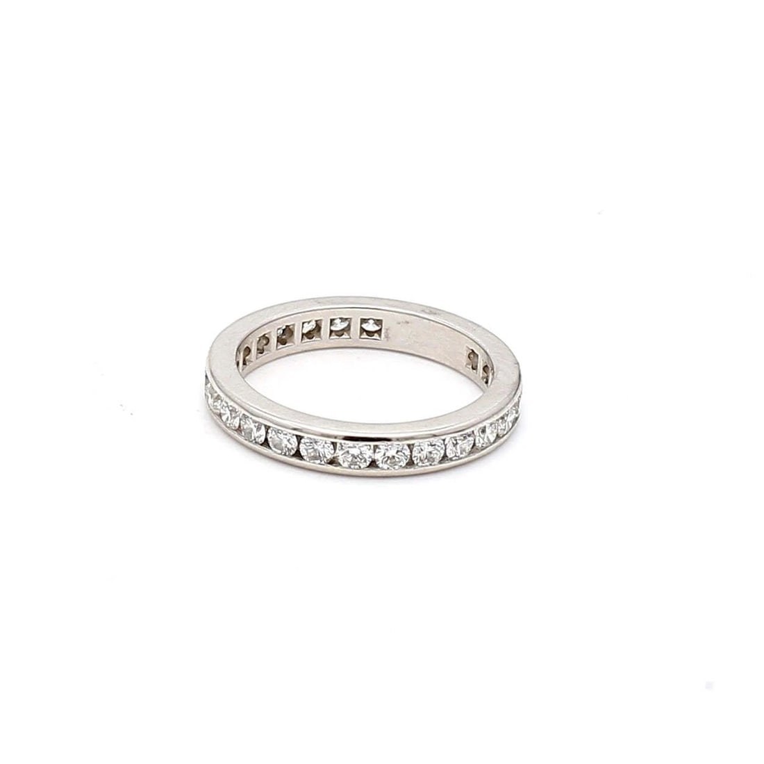 TIFFANY & CO. 1.30 CARAT ROUND BRILLIANT F VS1 DIAMOND PLATINUM ETERNITY B& RING (1 of 2)