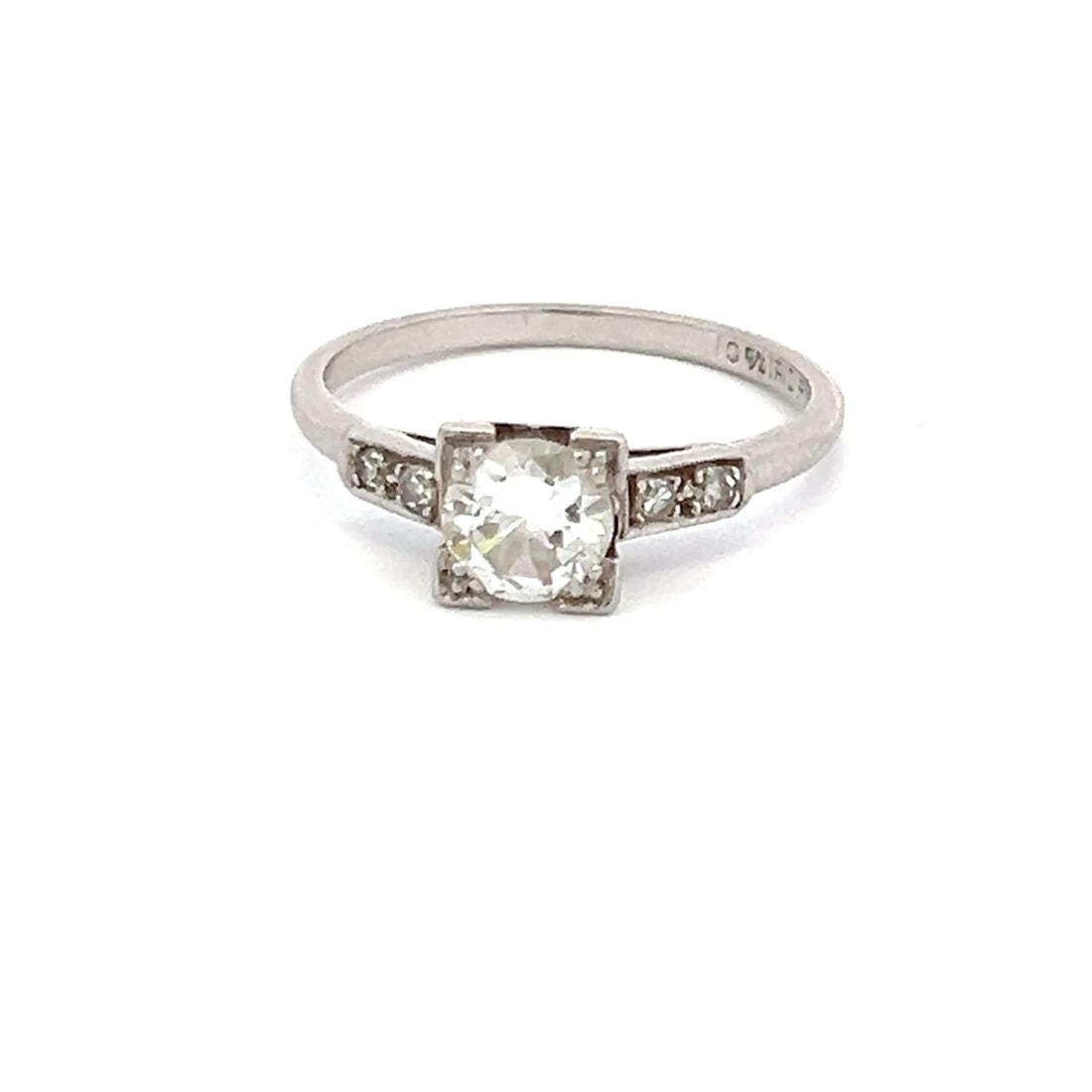 0.60 CARAT OLD EUROPEAN CUT I SI1 DIAMOND PLATINUM ENGAGEMENT RING (1 of 2)