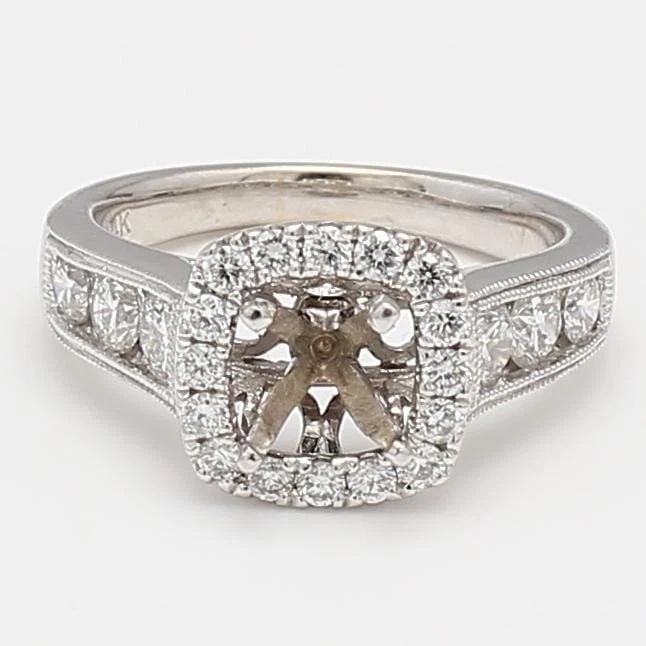 1.50 CARAT ROUND BRILLIANT G SI DIAMOND 14 KARAT WHITE GOLD SEMI MOUNT RING: 1.80 CARAT ROUND BRILLIANT G VS1 DIAMOND 14K WG SEMI MOUNT RING 1.80 Carat Round Brilliant G VS1 Diamond 14 Karat White Gold Semi Mount Ring 14k Semi-Mount Engagement Ring Details Department Unisex Ad