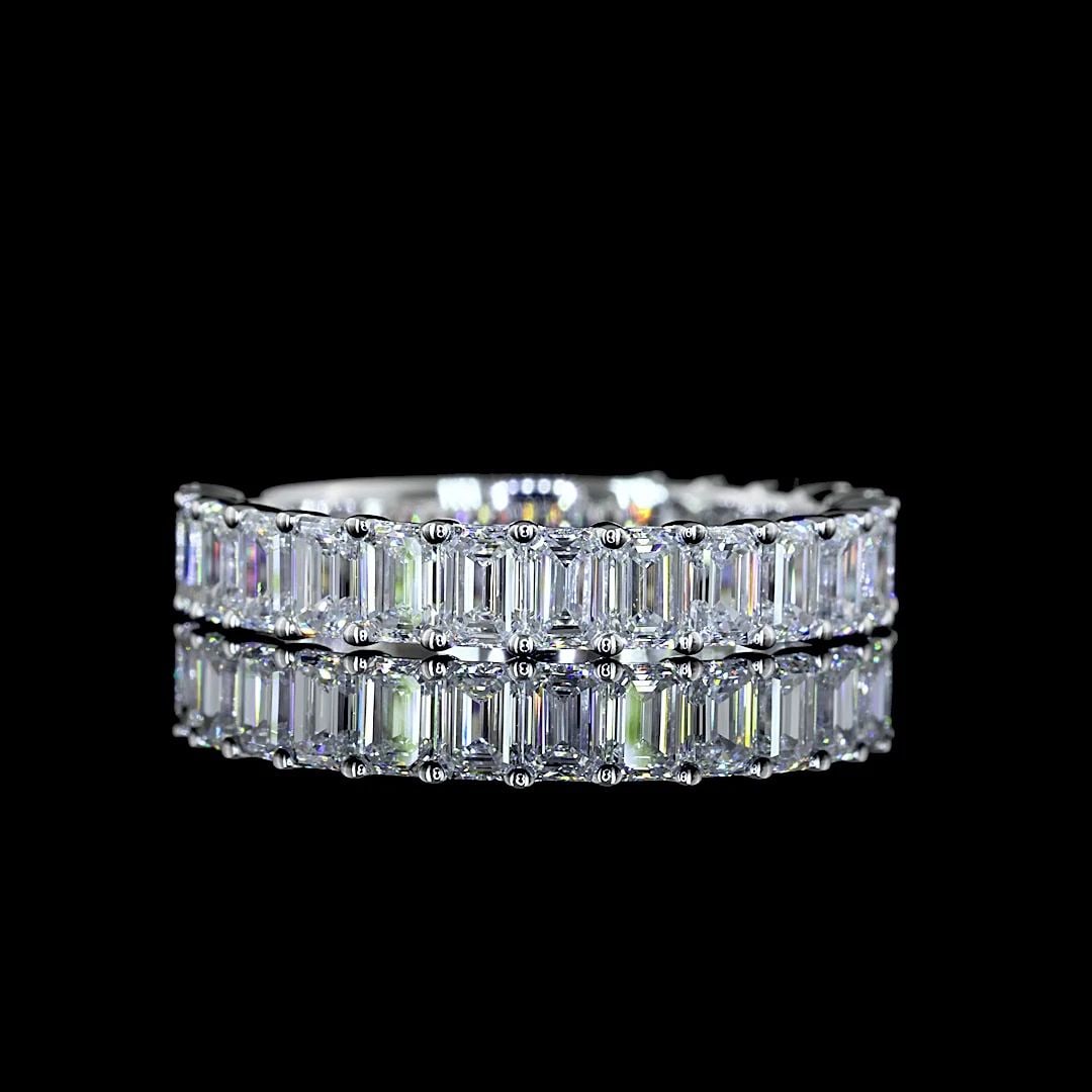 LAB-GROWN 2.08 CARAT EMERALD E-VS2 DIAMOND 14K WHITE GOLD 3/4 BAND ETERNITY BAND: LAB-GROWN 2.08 CARAT EMERALD E-VS2 DIAMOND 14K WHITE GOLD 3/4 BAND ETERNITY BAND Title: High-quality Brand-New Echo Friendly Elegant Lab-Grown 2.08 Carat Emerald E-VS2 Diamond 14K White Gold 3/4 Band
