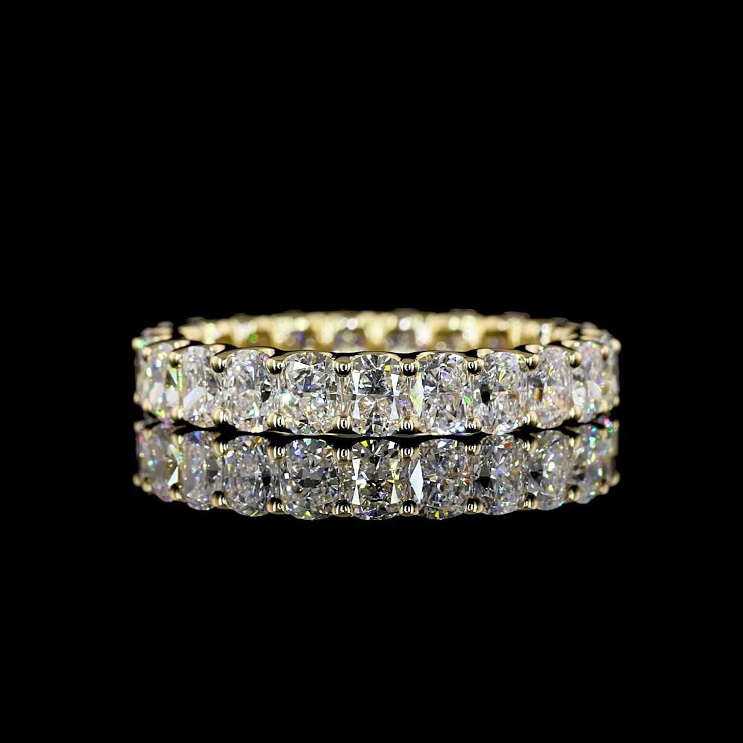 LAB-GROWN 2.31 CARAT CUSHION BRILLIANT E-VS DIAMOND 14K YELLOW GOLD ETERNITY BAN (1 of 2)