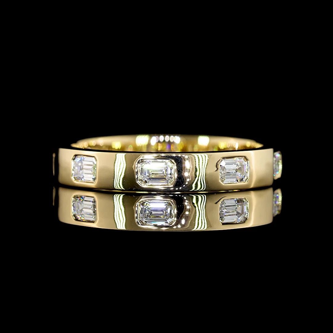 LAB-GROWN 0.5 CARAT EMERALD E-VS1 DIAMOND 14K YELLOW GOLD ETERNITY BAND ETERNITY: LAB-GROWN 0.5 CARAT EMERALD E-VS1 DIAMOND 14K YELLOW GOLD ETERNITY BAND ETERNITY Title: High-quality Brand-New Echo Friendly Elegant Lab-Grown 0.5 Carat Emerald E-VS1 Diamond 14K Yellow Gold Eternity