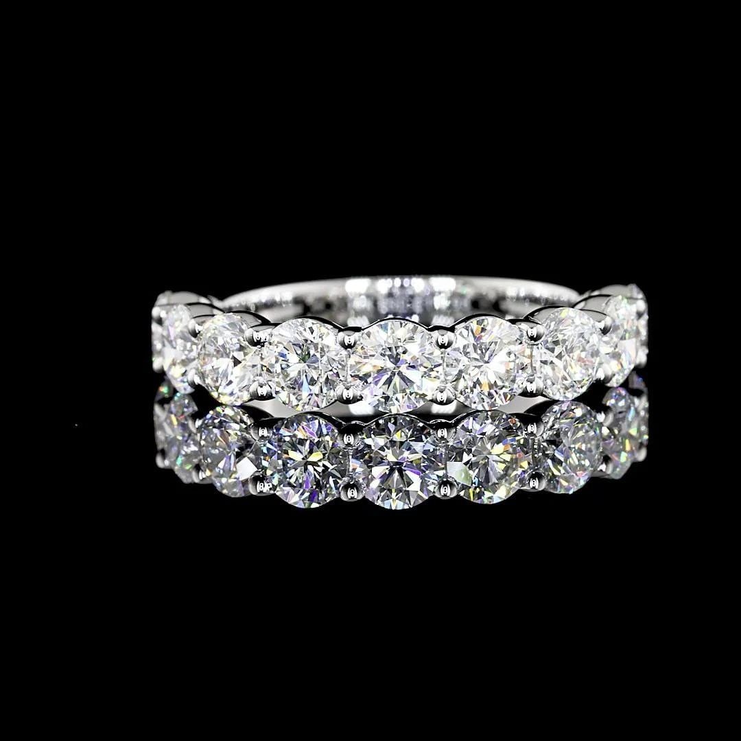 LAB-GROWN 1.98 CARAT ROUND E-VS1 DIAMOND 14K WHITE GOLD HALF ETERNITY ETERNITY B (1 of 2)