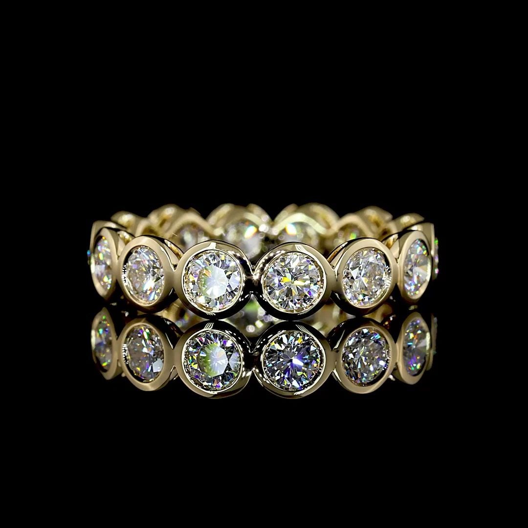 LAB-GROWN 1.86 CARAT ROUND E-VS DIAMOND 14K YELLOW GOLD ETERNITY BAND ETERNITY B (1 of 2)