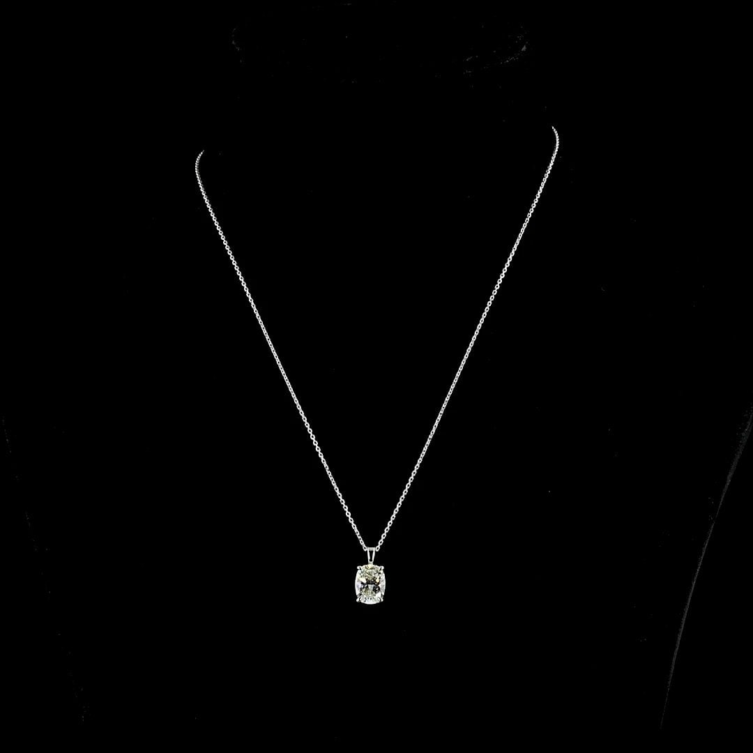 LAB-GROWN 2.03 CARAT CUSHION BRILLIANT H-VS1 DIAMOND 14K WHITE GOLD SOLITAIRE PE (1 of 2)
