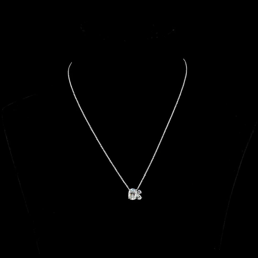 LAB-GROWN 2.12 CARAT MIX G-VS1 DIAMOND 14K WHITE GOLD PENDANT PENDANT (1 of 2)