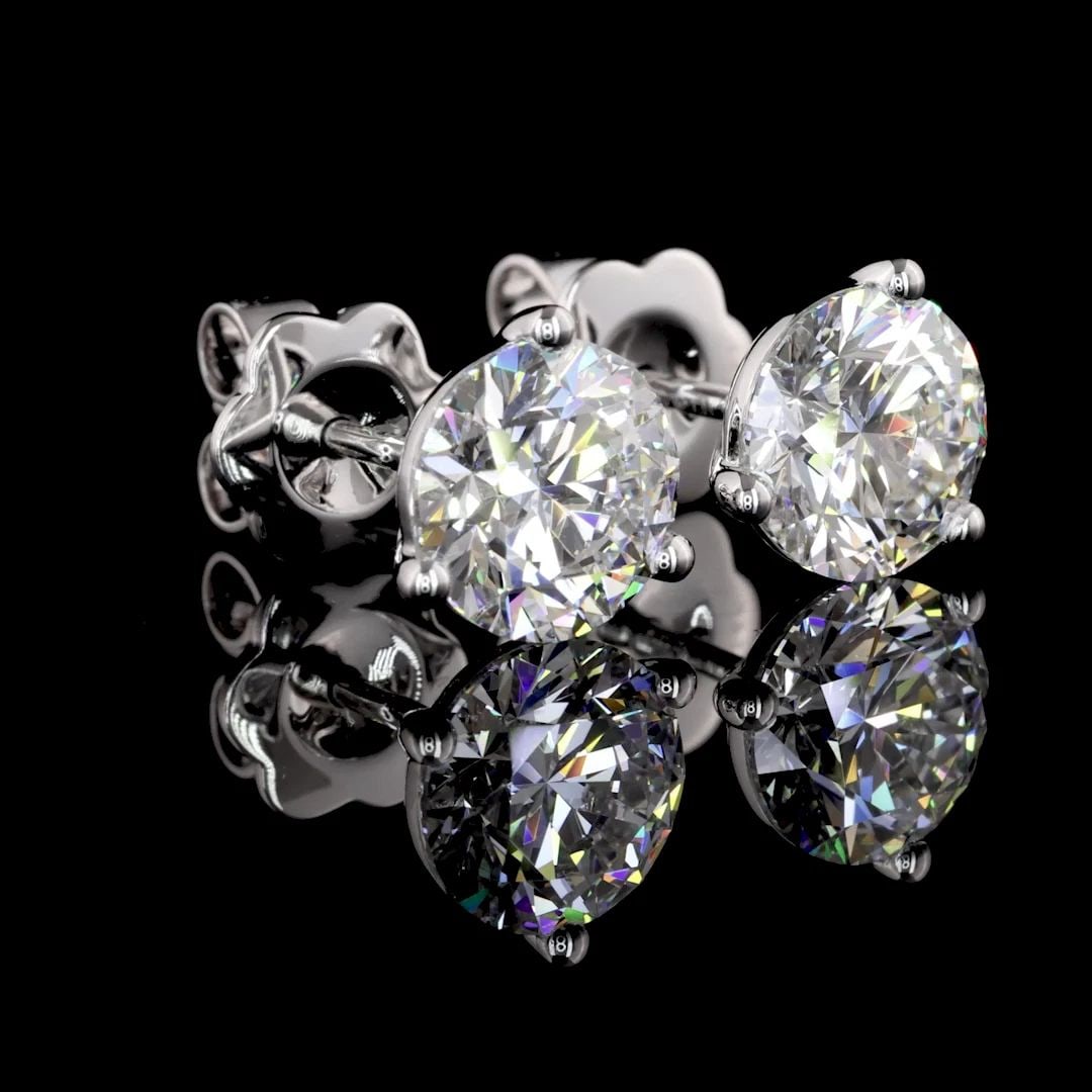 LAB-GROWN 3.24 CARAT ROUND F-SI1 DIAMOND 14K WHITE GOLD MARTINI EARRINGS: LAB-GROWN 3.24 CARAT ROUND F-SI1 DIAMOND 14K WHITE GOLD MARTINI EARRINGS Title: High-quality Brand-New Echo Friendly Elegant Lab-Grown 3.24 Carat Round F-SI1 Diamond 14K White Gold Martini Earrings Vi