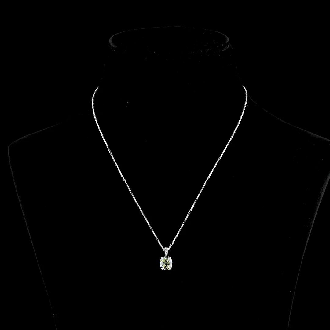 LAB-GROWN 2.12 CARAT ANTIQUE CUSHION J-VS2 DIAMOND 14K WHITE GOLD PENDANT PENDAN: LAB-GROWN 2.12 CARAT ANTIQUE CUSHION J-VS2 DIAMOND 14K WHITE GOLD PENDANT PENDAN Title: High-quality Brand-New Echo Friendly Elegant Lab-Grown 2.12 Carat Antique Cushion J-VS2 Diamond 14K White Gold P