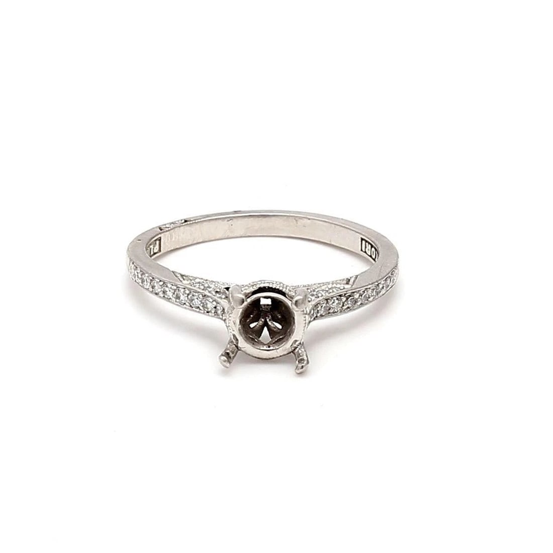 TACORI 0.32 CARAT ROUND BRILLIANT G VS1 DIAMOND WHITE PLATINUM SEMI MOUNT RING: TACORI 0.32 CARAT ROUND BRILLIANT G VS1 DIAMOND WHITE PLATINUM SEMI MOUNT RING TACORI Tacori 0.32 Carat Round Brilliant G VS1 Diamond White Platinum Semi Mount Ring 950 Semi-Mount Engagement Ring Deta