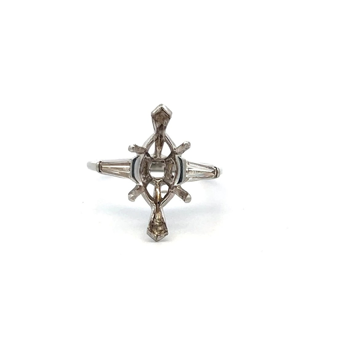 0.40 CARAT TAPERED BAGUETTE SHAPE J VS DIAMOND PLATINUM SEMI MOUNT RING (1 of 2)