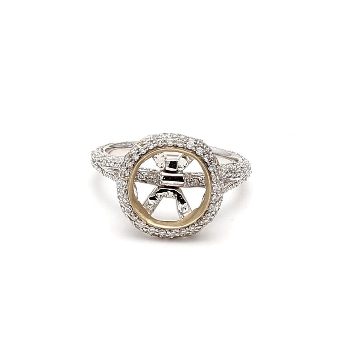 0.50 CARAT ROUND BRILLIANT I VS2 DIAMOND 18 KARAT WHITE GOLD SEMI MOUNT RING: 0.50 CARAT ROUND BRILLIANT I VS2 DIAMOND 18K WG SEMI MOUNT RING 0.50 Carat Round Brilliant I VS2 Diamond 18 Karat White Gold Semi Mount Ring 18k Semi-Mount Engagement Ring Details Department Unisex Ad