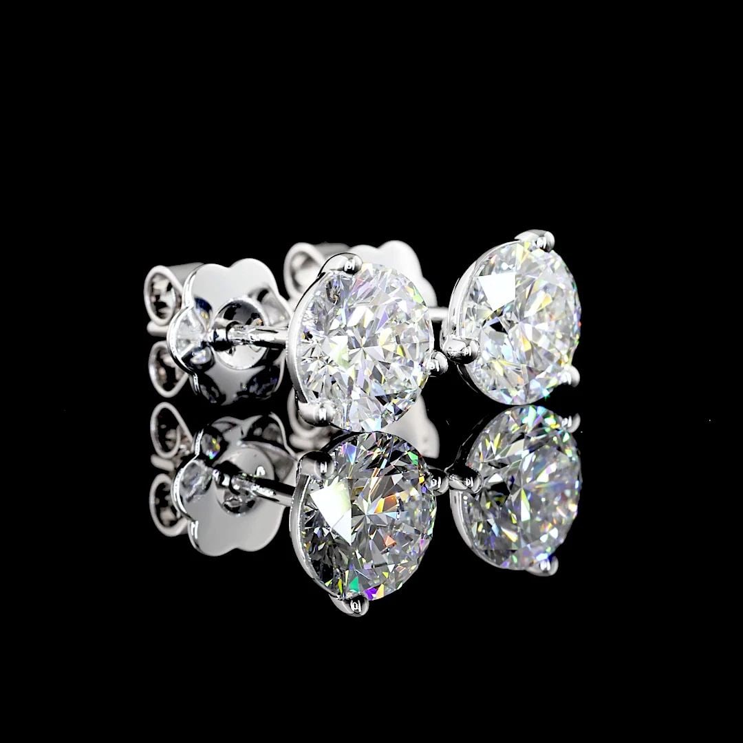 LAB-GROWN 2.68 CARAT ROUND G-VVS2 DIAMOND 14K WHITE GOLD MARTINI EARRINGS: LAB-GROWN 2.68 CARAT ROUND G-VVS2 DIAMOND 14K WHITE GOLD MARTINI EARRINGS Title: High-quality Brand-New Echo Friendly Elegant Lab-Grown 2.68 Carat Round G-VVS2 Diamond 14K White Gold Martini Earrings