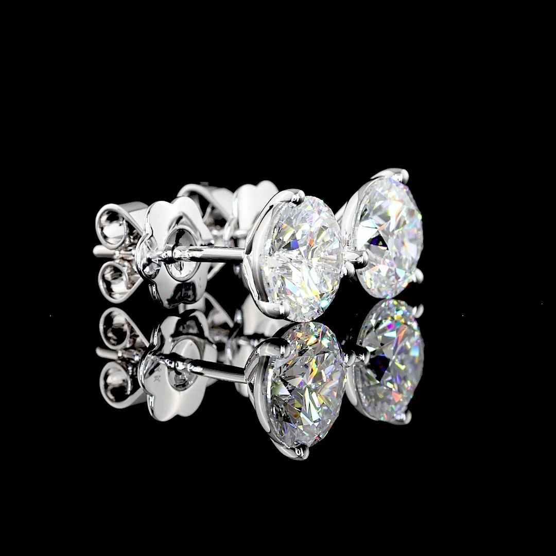 LAB-GROWN 2.72 CARAT ROUND G-VVS2 DIAMOND 14K WHITE GOLD MARTINI EARRINGS: LAB-GROWN 2.72 CARAT ROUND G-VVS2 DIAMOND 14K WHITE GOLD MARTINI EARRINGS Title: High-quality Brand-New Echo Friendly Elegant Lab-Grown 2.72 Carat Round G-VVS2 Diamond 14K White Gold Martini Earrings