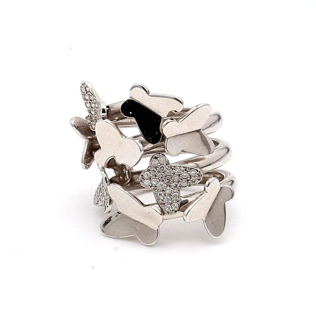 0.60 CARAT ROUND BRILLIANT I SI1 DIAMOND 18K WHITE GOLD COCKTAIL RING (1 of 2)