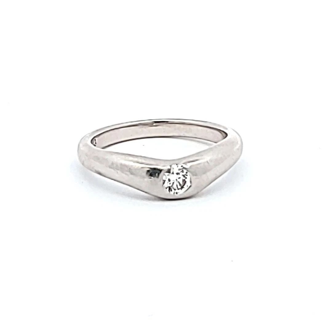 TIFFANY & CO 0.20 CARAT ROUND BRILLIANT E VS1 DIAMOND PLATINUM WEDDING BAND RING (1 of 2)