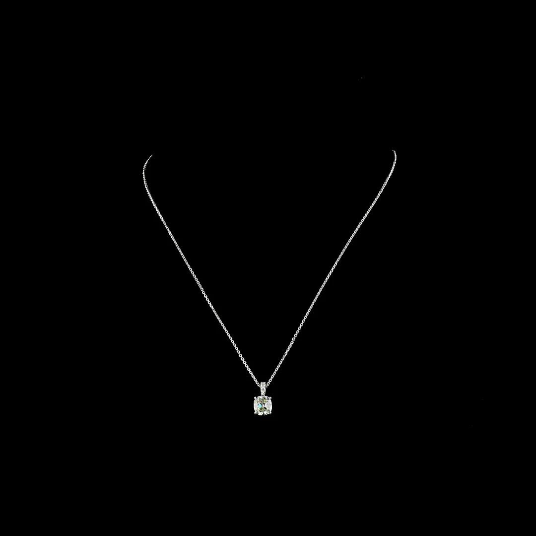 LAB-GROWN 1.65 CARAT SQUARE ANTIQUE CUSHION J-VS1 DIAMOND 14K WHITE GOLD PENDANT: LAB-GROWN 1.65 CARAT SQUARE ANTIQUE CUSHION J-VS1 DIAMOND 14K WHITE GOLD PENDANT Title: High-quality Brand-New Echo Friendly Elegant Lab-Grown 1.65 Carat Square Antique Cushion J-VS1 Diamond 14K White