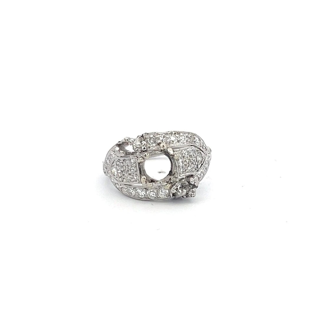 0.20 CARAT ROUND BRILLIANT H SI1 DIAMOND PLATINUM SEMI MOUNT RING (1 of 2)