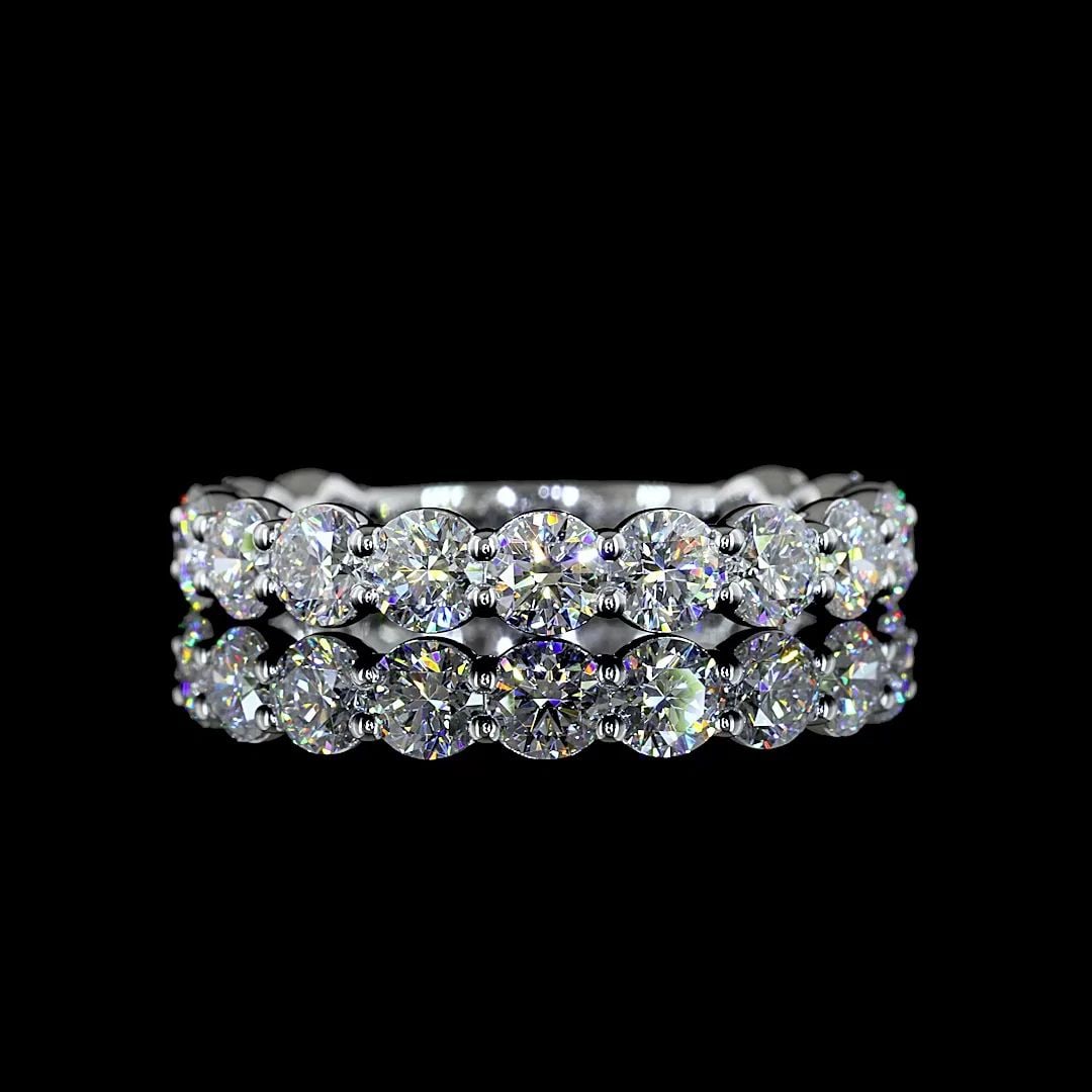 LAB-GROWN 2.09 CARAT ROUND E-VS DIAMOND 14K WHITE GOLD 3/4 BAND ETERNITY BAND: LAB-GROWN 2.09 CARAT ROUND E-VS DIAMOND 14K WHITE GOLD 3/4 BAND ETERNITY BAND Title: High-quality Brand-New Echo Friendly Elegant Lab-Grown 2.09 Carat Round E-VS Diamond 14K White Gold 3/4 Band Eterni