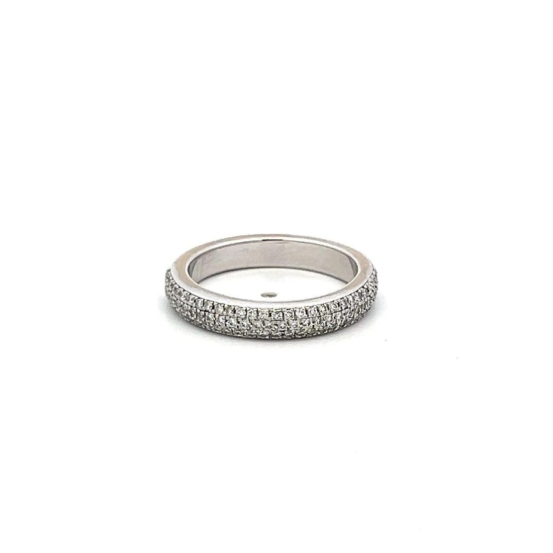 0.40 CARAT ROUND BRILLIANT I SI1 DIAMOND 14 KARAT WHITE GOLD WEDDING BAND RING (1 of 2)