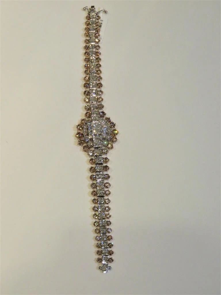 18KT GOLD FANCY GLITTERING COGNAC DIAMOND BRACELET (1 of 2)