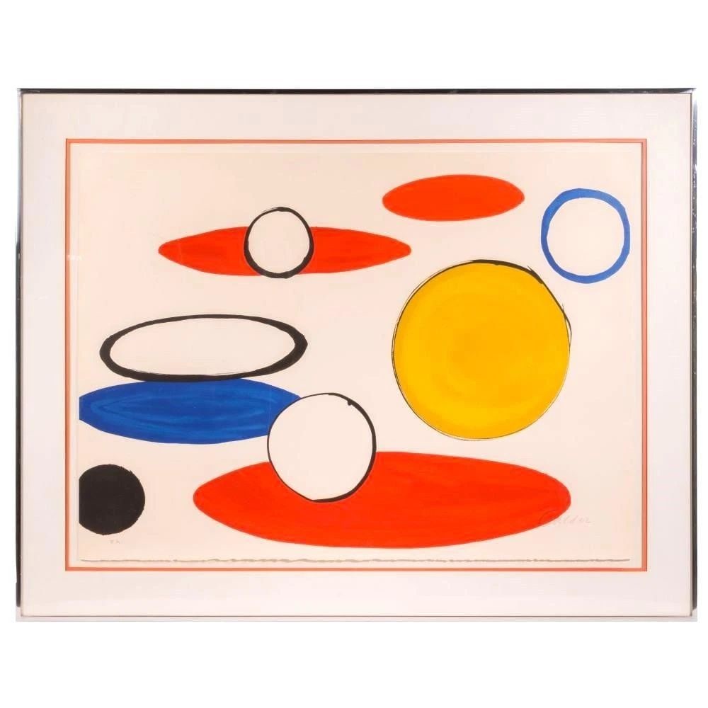 IMPORTANT EXTREMELY RARE ORIGINAL SIGNED DELUXE ALEXANDER CALDER COLORED CIRCLES (1 of 2)