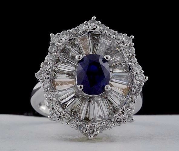 18KT GORGEOUS FANCY SAPPHIRE DIAMOND RING (1 of 2)