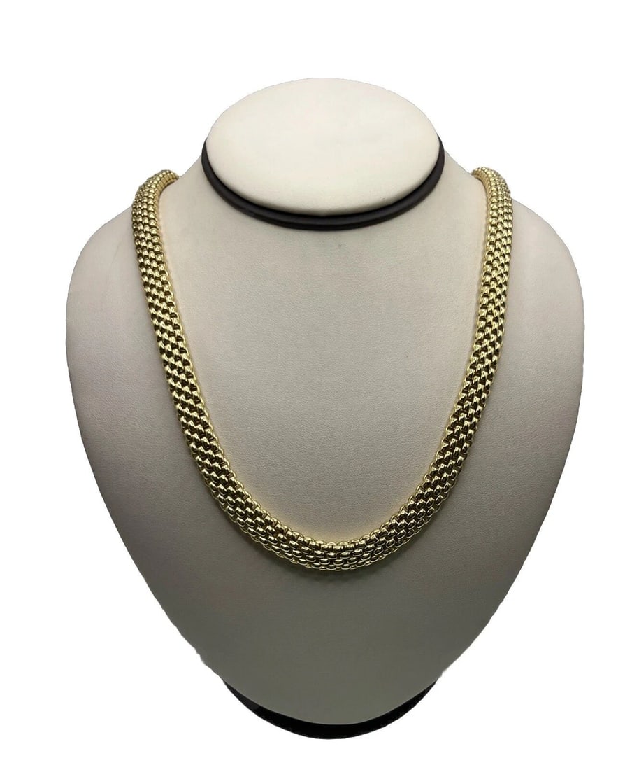 ITALIAN 18K CHAIN LINK NECKLACE BY FOPE 21.5" 80.7 GRAMS (1 of 2)