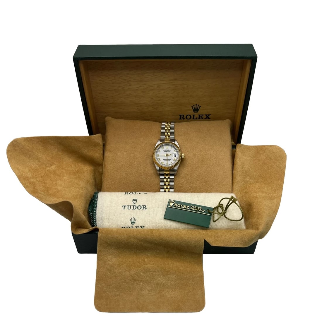 LADIES ROLEX DATEJUST 2 TONE WATCH WITH WHITE ROMAN FACE (1 of 2)