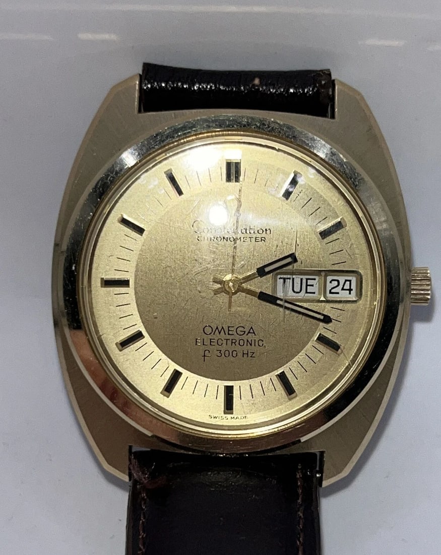 OMEGA 14K YELLOW GOLD CONSTELLATION CHRONOMETER ELECTRIC 300HZ MENS WATCH (1 of 2)