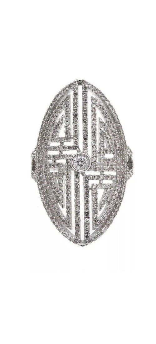 RARITIES STERLING SILVER NATURAL WHITE DIAMOND ART DECO RING SIZE 6: RARITIES STERLING SILVER NATURAL WHITE DIAMOND ART DECO RING SIZE 6 The Rarities Sterling Silver Natural White Diamond Art Deco Ring in size 6 exudes elegance and sophistication. Crafted with a halo s